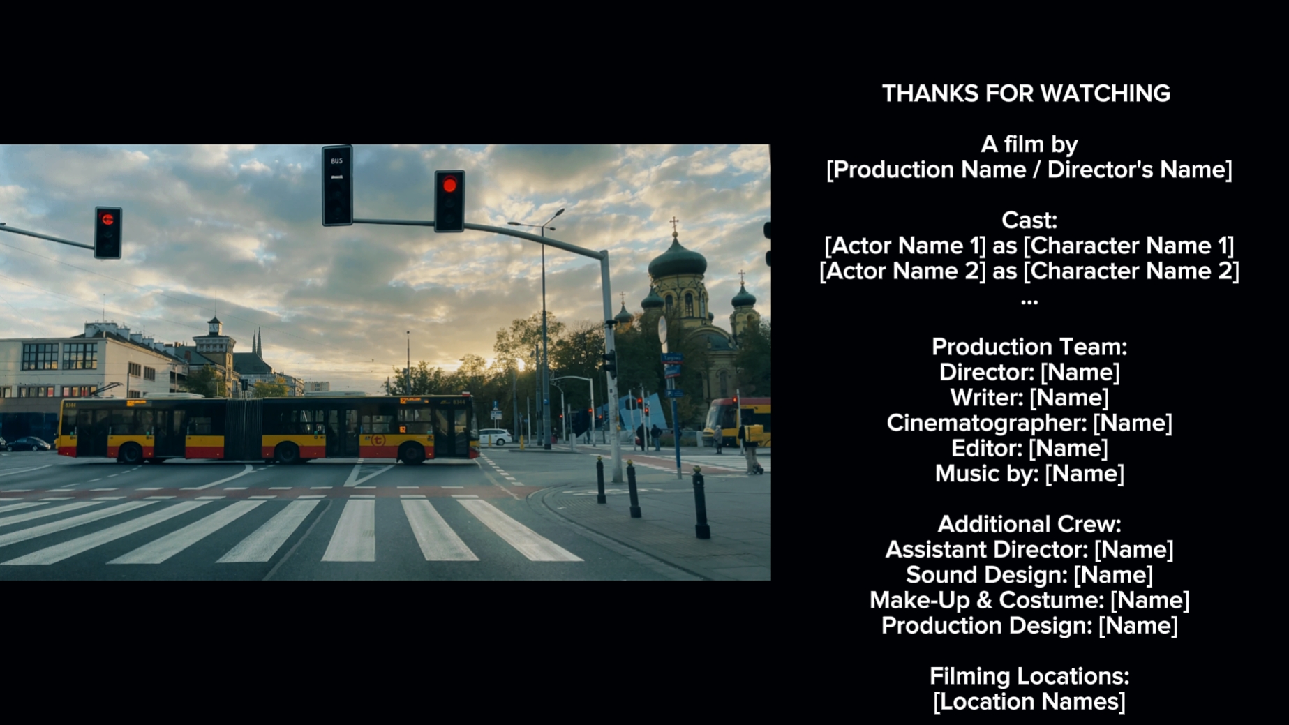Outro credits film 