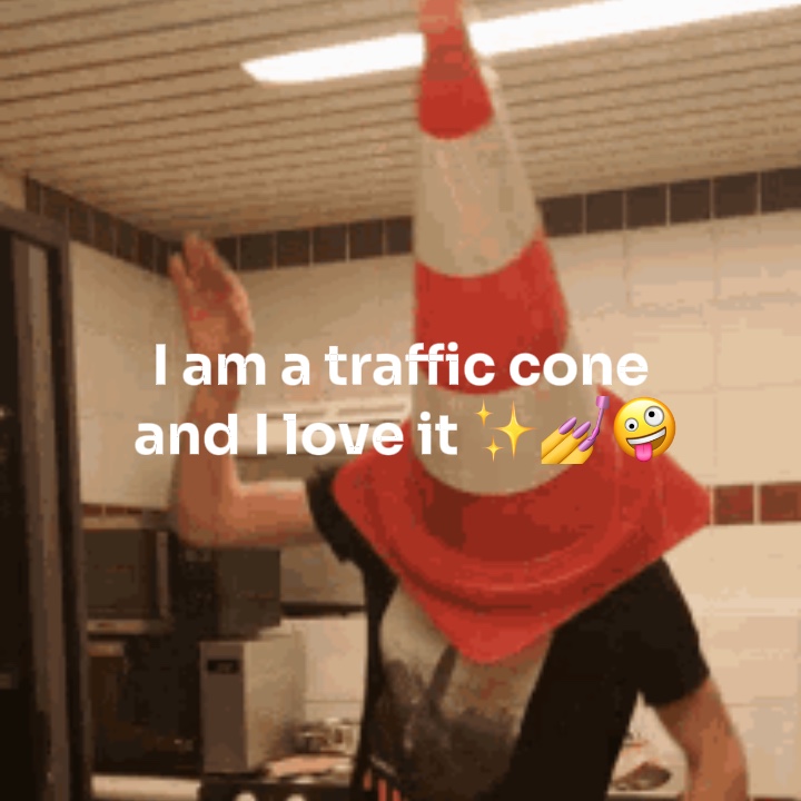 Isa akong traffic cone!!