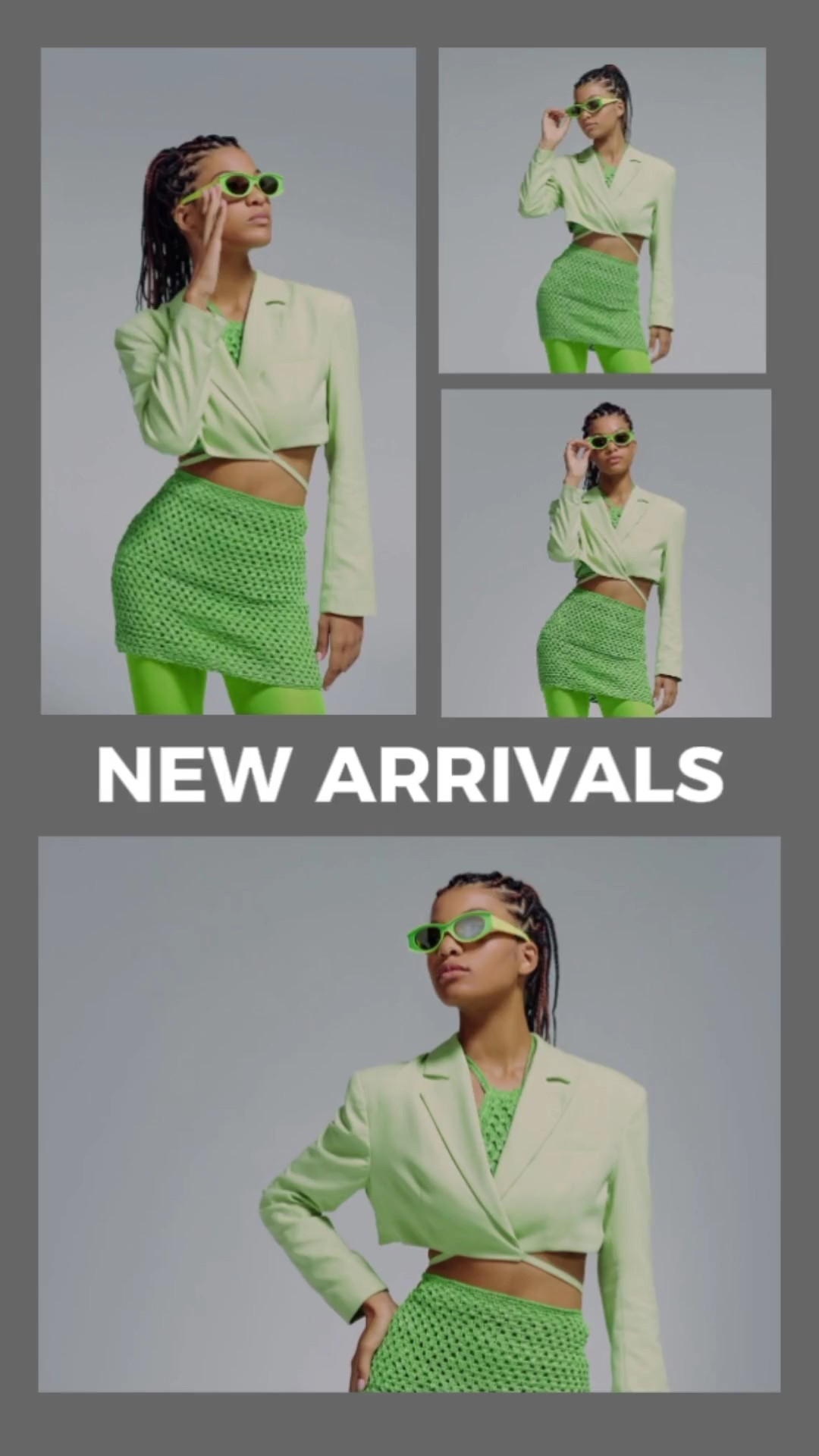 Présentoir de vêtements verts pour femmes dans le style TikTok