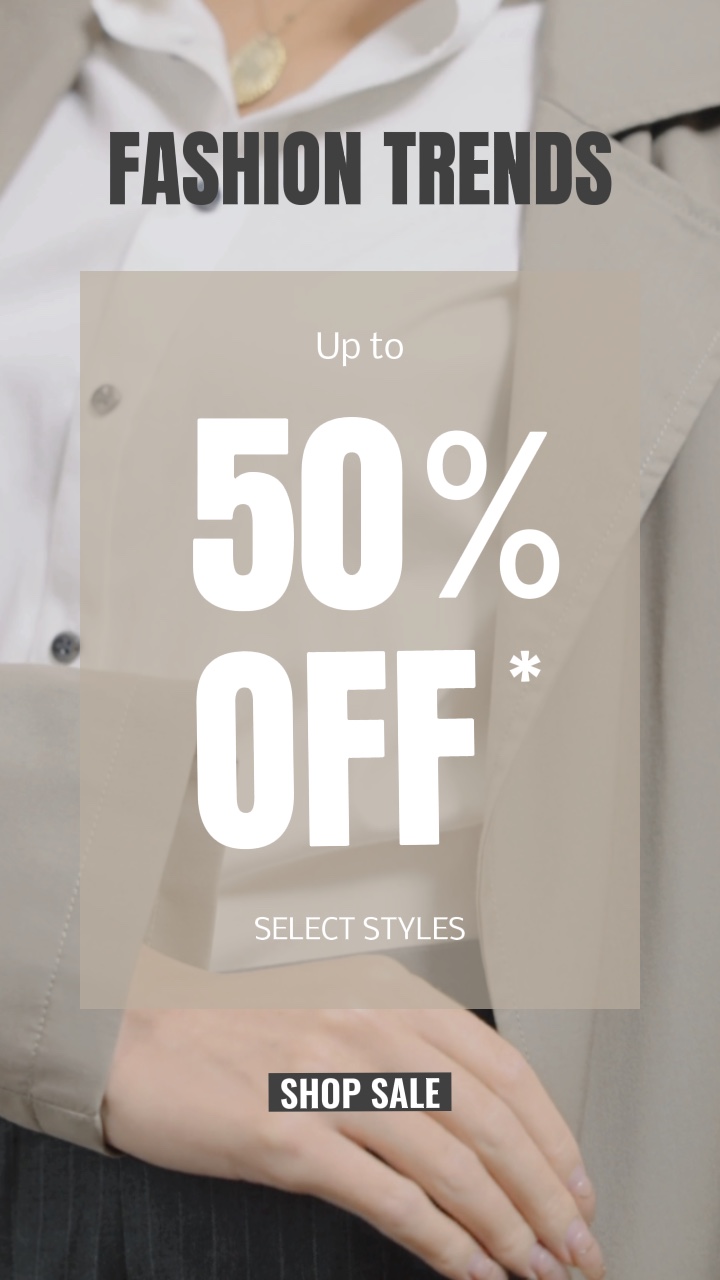 50% RABATT! Verkaufsförderung für Damenmode