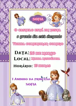 Convite princesSofia
