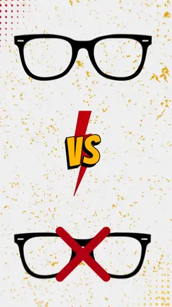 Com e sem óculos 🤓