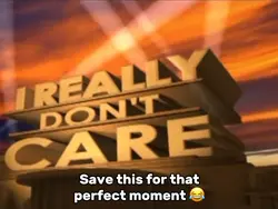 I Really Don’t Car