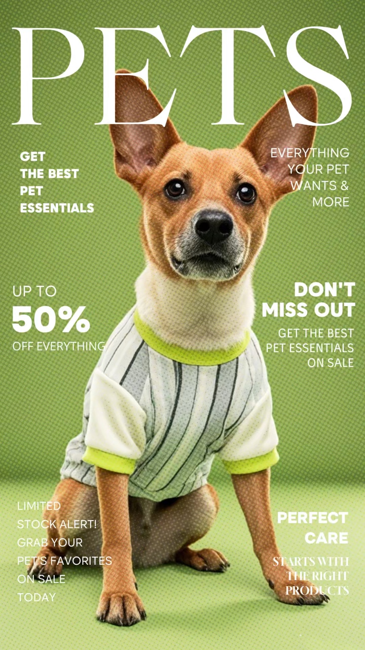 Playful color Pet food Sale Pet industry Display Ads templates Minimalist style