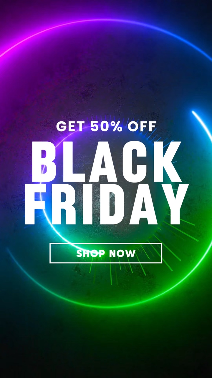 Promosi Aktivitas Black Friday Poster Dinamis warna hitam Gaya Keren 