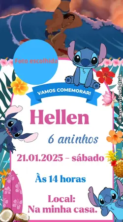 convite do Stitch