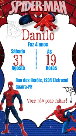 Convite Homem aranha