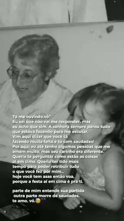 sinto sua falta vó
