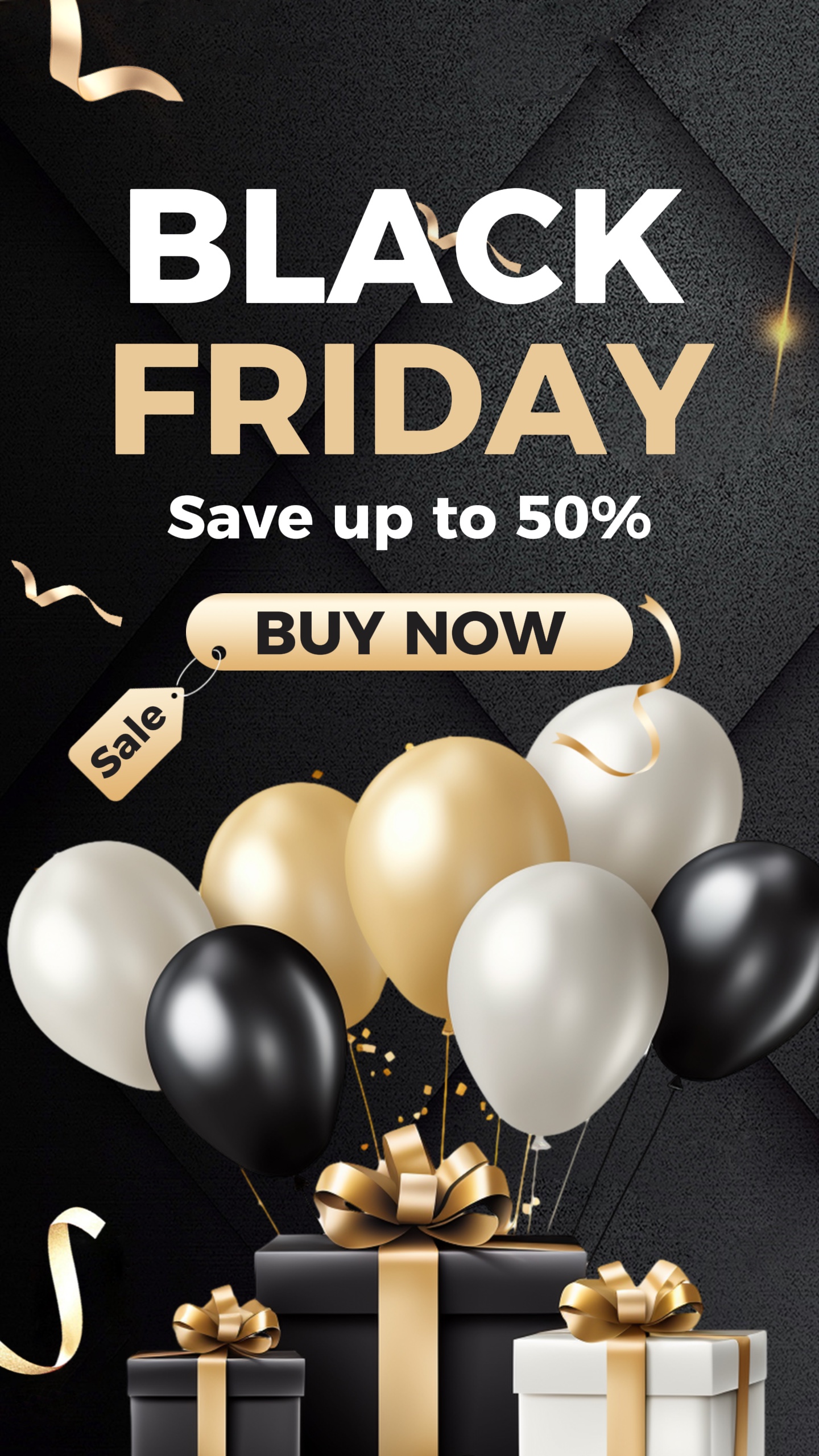 Black Friday Schwarz und Gold Cool Style Dynamische Poster Promotion Vorlage