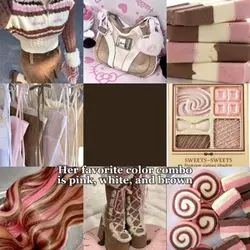 Pink, white, & brown