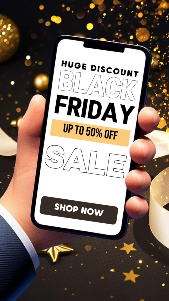 Black Friday Atividade Promoção Cor preta Cartazes dinâmicos Estilo legal 