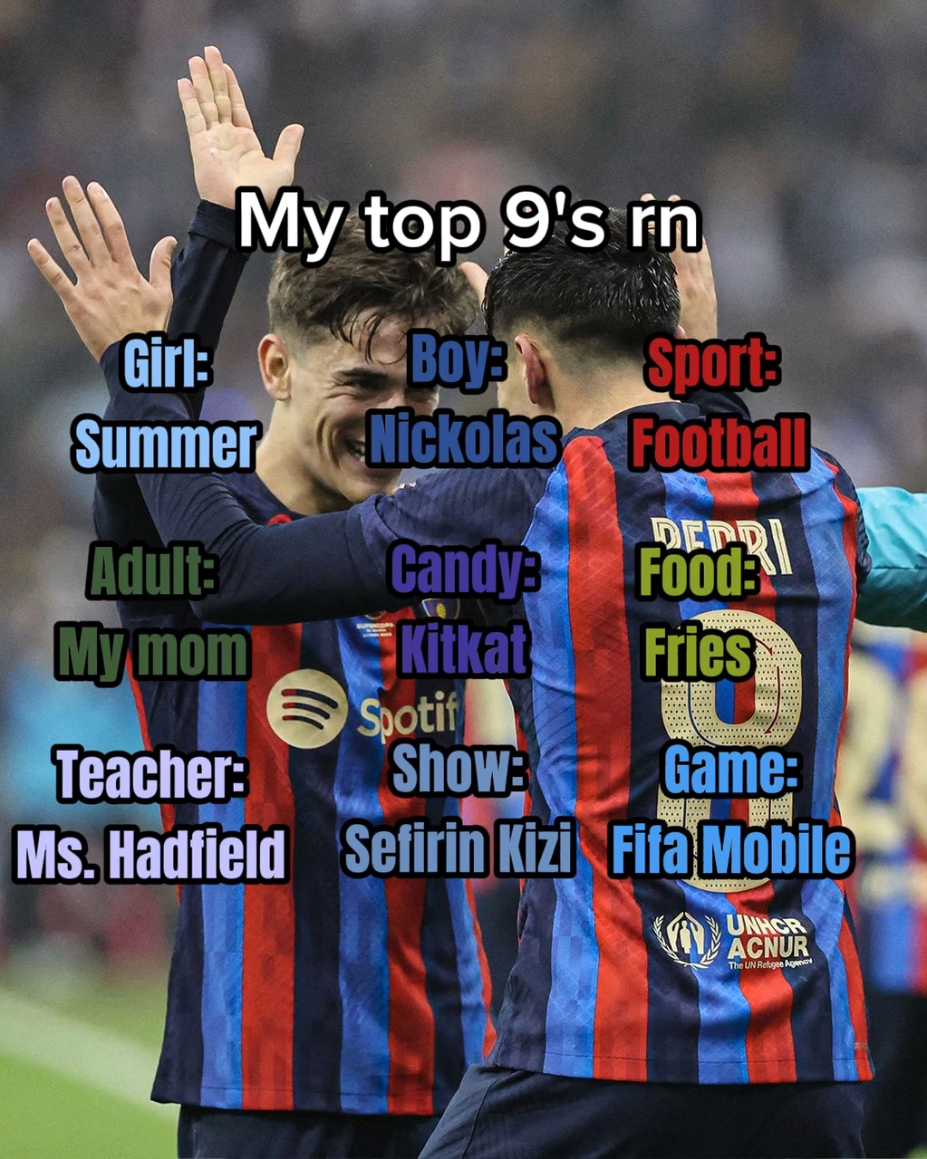 My top 9's rn