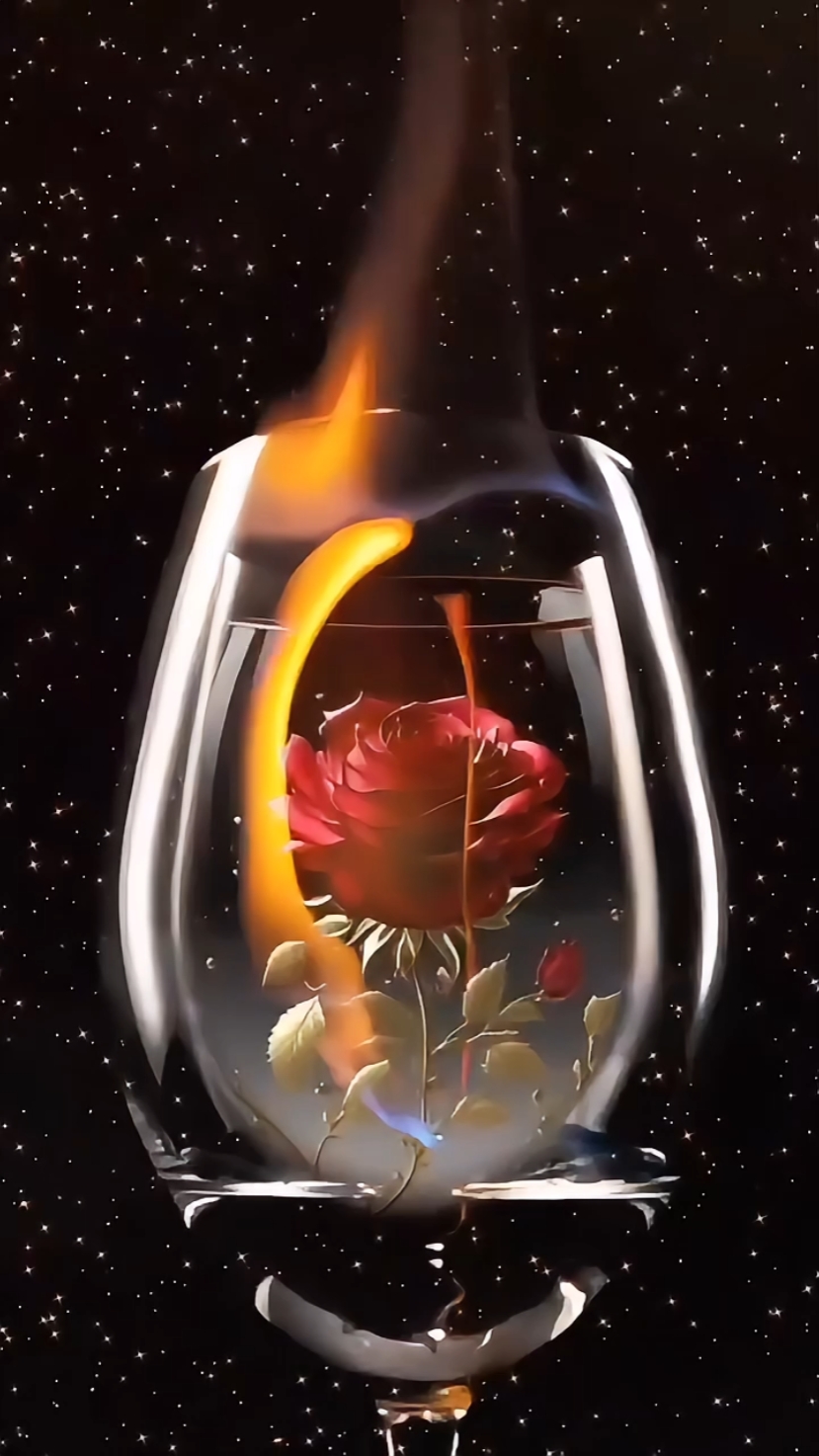 Fuego de copa de vino 