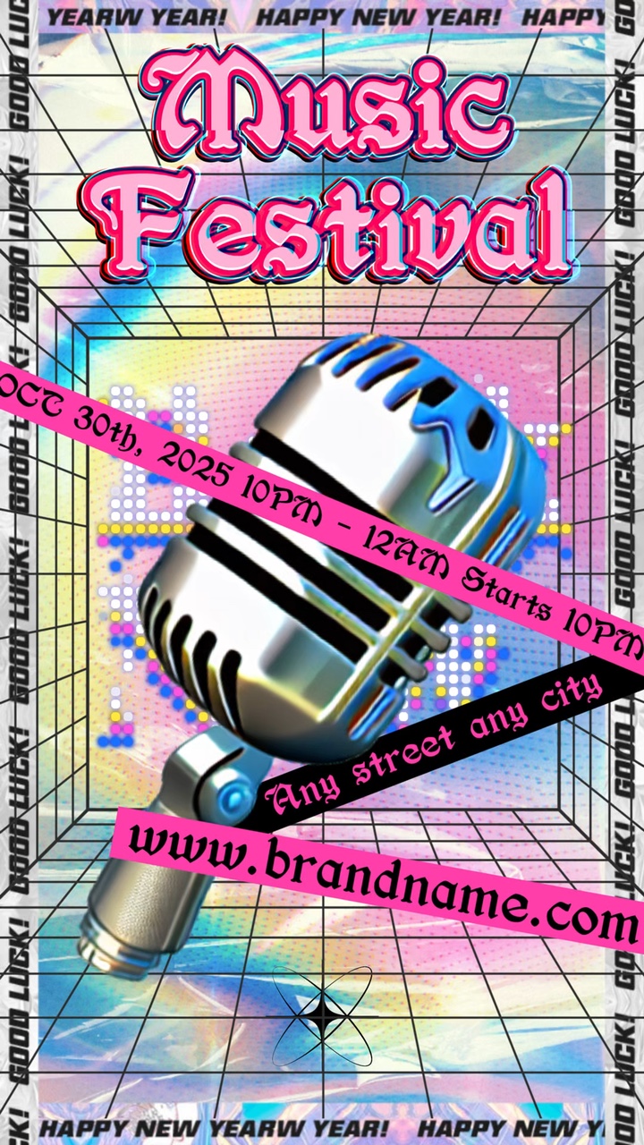 poster ng paggalaw ng abstract music festival 