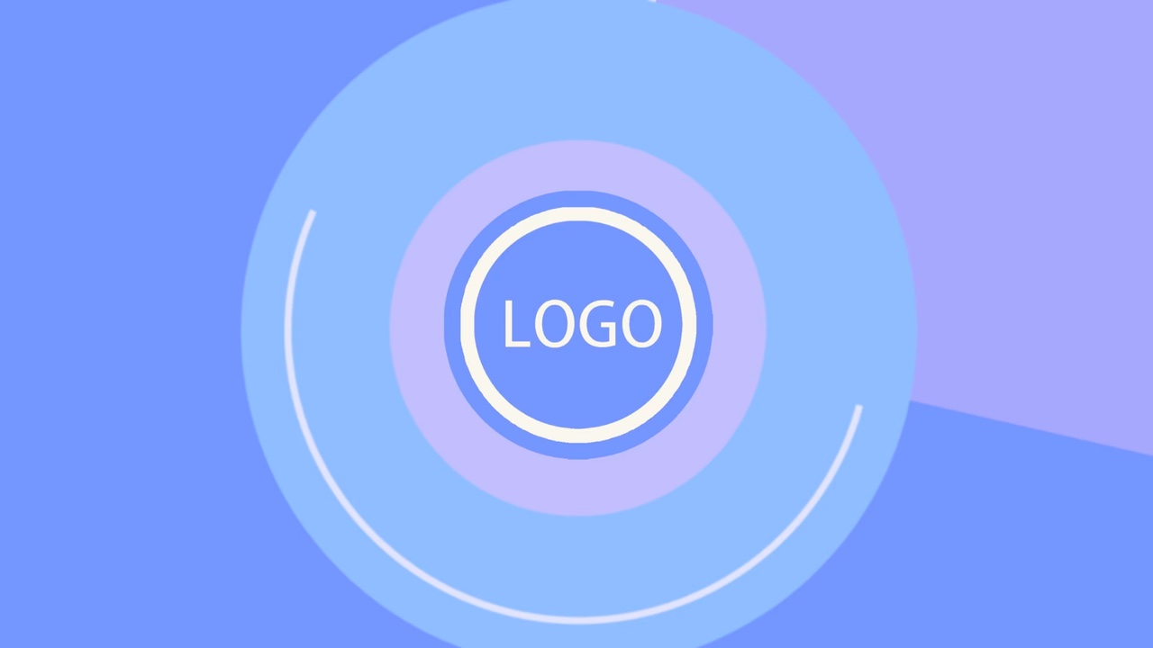 Plantilla de promoción de logotipo de introducción de empresa de estilo púrpura