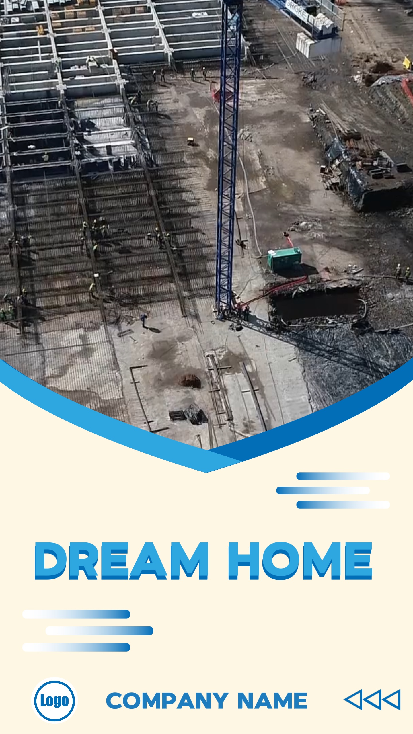 Template Promosi Industri Dekorasi Gaya Biru