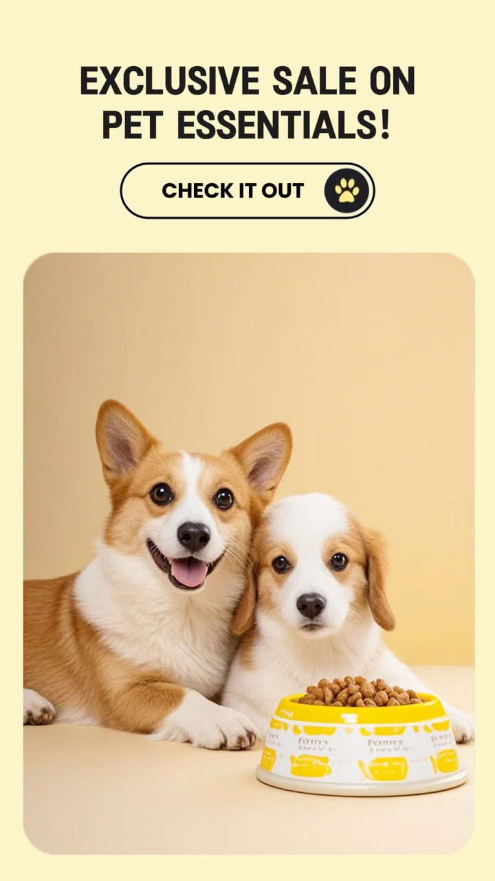 Playful color Pet food Sale Pet industry Display Ads templates Minimalist style