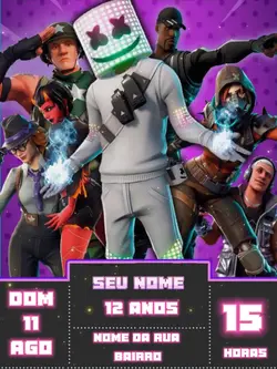 Convite Fortnite 