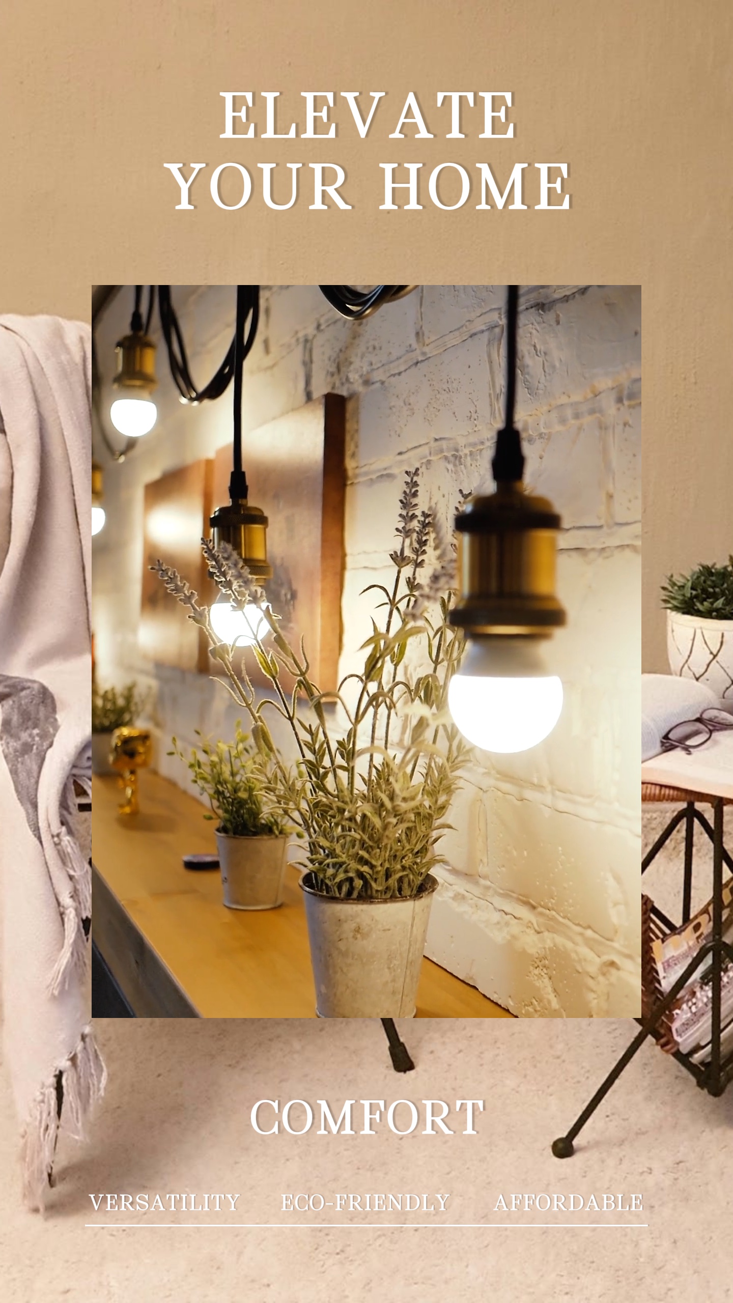 Anzeigenvorlage + Home Decoration+Furniture+Chic Ins Style + Weiß