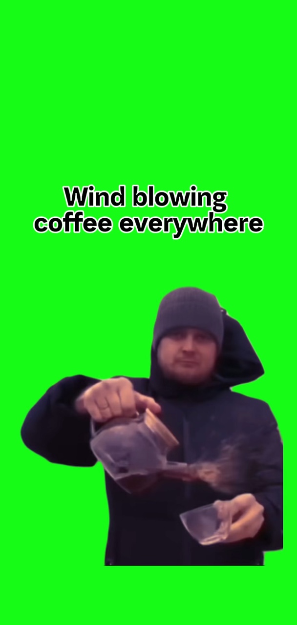 Wind blowing coffee