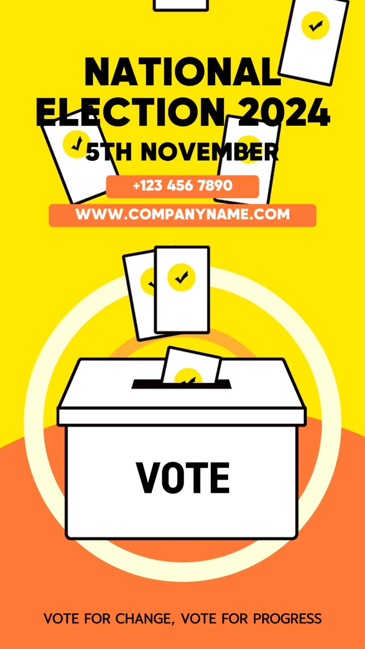 Vote Promotion Modèle d'affaires de style minimaliste Couleur jaune