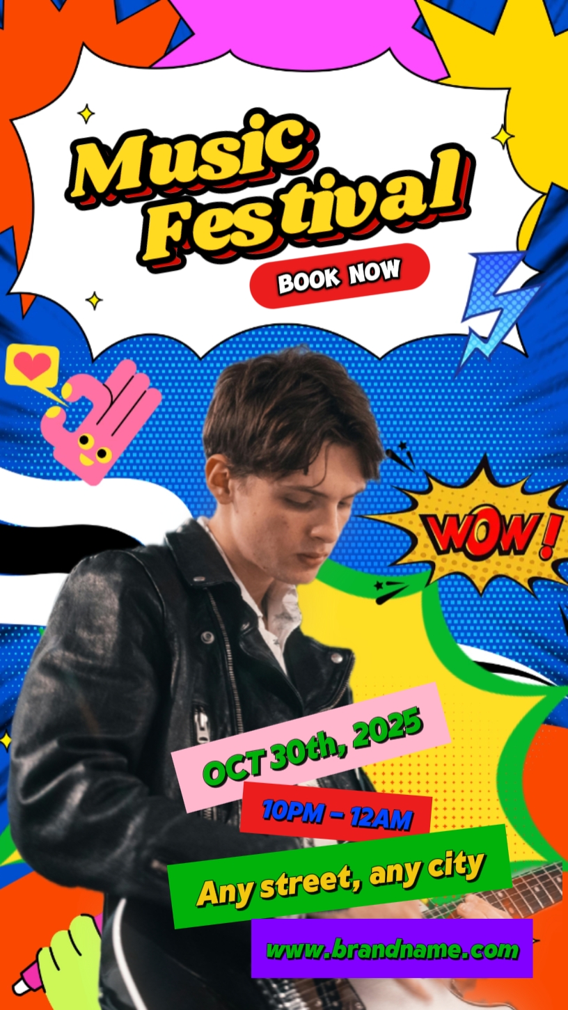 Pop Art Style pagdiriwang ng musika IG reels